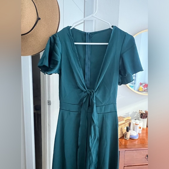 New beautiful midi dark green dress size S - Picture 2 of 2